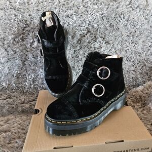 Dr. Martens Jadon velvet platform boots with Buckles